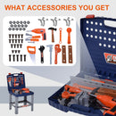 68 Pcs Kids Tool Bench, Foldable Pretend Workbench Toy Tool Set, Power Tools Workshop with Electric Drill for Toddler 3 to 6 Years Old
