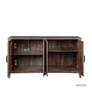 Cabinet with 4 Doors and 4 Open Shelves Freestanding Sideboard