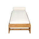 Teak Finish Acacia Wood Daybed with Cream Cushion