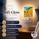 Big Orange Tabby Cat on the Golf Course Ceramic Night Light Compact, UL-Certified, Ideal for Bedroom, Bathroom, Nursery, Hallway, Kitchen, 6x4x3, Multicolor