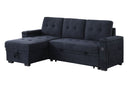 Ashlyn II - 84"W Woven Fabric Reversible Sleeper Sectional Sofa with Storage Chaise by HouseOfZazla
