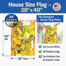 Flower House Flag 28x40 Porch Sleeve Pole Decorative Outside Yard Banner Artwork Wall Hanging, Polyester