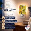 Flower Ceramic Night Light Compact, UL-Certified, Ideal for Bedroom, Bathroom, Nursery, Hallway, Kitchen, 6x4x3, Multicolor