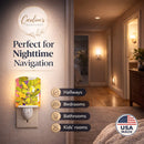 Flower Ceramic Night Light Compact, UL-Certified, Ideal for Bedroom, Bathroom, Nursery, Hallway, Kitchen, 6x4x3, Multicolor