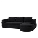 106" L-Shape Sectional Sofas (Black)