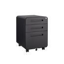 3 Drawer Mobile File Cabinet Under Desk Office,Simple Style Versatile Storage Cabinet for Legal/Letter/A4 Files, 5 Wheel Design Anti-Tilting Cold Rolled Steel Waterproof Moisture-Proof Black