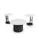 Coffee Table Set of 3 with Faux Marble Top and Metal Legs by HouseOfZazla