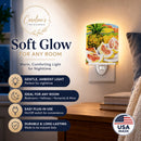 Pineapple Ceramic Night Light Compact, UL-Certified, Ideal for Bedroom, Bathroom, Nursery, Hallway, Kitchen, 6x4x3, Multicolor