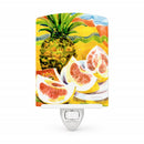 Pineapple Ceramic Night Light Compact, UL-Certified, Ideal for Bedroom, Bathroom, Nursery, Hallway, Kitchen, 6x4x3, Multicolor
