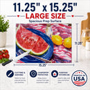 Watermelon Cutting Board Tempered Glass Kitchen Cutting Surface, Heat Resistant Chopping, Non-Slip Feet, Food Prep & Serving
