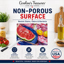 Watermelon Cutting Board Tempered Glass Kitchen Cutting Surface, Heat Resistant Chopping, Non-Slip Feet, Food Prep & Serving