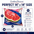 Watermelon Decorative Throw Pillow 14x14 Indoor Outdoor Accent Cushion, Fabric Cover with Insert for Sofa, Bed, Porch & Living Room