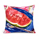 Watermelon Decorative Throw Pillow 14x14 Indoor Outdoor Accent Cushion, Fabric Cover with Insert for Sofa, Bed, Porch & Living Room