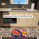 Watermelon Memory Foam Kitchen Mat Machine Washable Anti-Fatigue Cushion Comfort Bath or Kitchen Rug