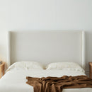 Hosford - Minimalist Upholstered Wingback Bed With Wood Base Platform