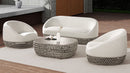 Willow - Oval Woven Patio Coffee Table, Wicker Frame by HouseOfZazla