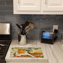 Cat Cutting Board Tempered Glass Kitchen Cutting Surface, Heat Resistant Chopping, Non-Slip Feet, Food Prep & Serving