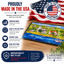 Harbour Scene with Sailboat Doormat Indoor Outdoor 24H X 36W Front Door Mat Rugs for Entryway, Non Slip Washable Low Pile,