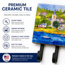 Harbour Scene with Sailboat Leash or Key Holder Wall Hooks, Coat Rack Wall Mount, for Hanging Keys, Towels, Aprons, Leashes