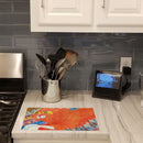 Cat Cutting Board Tempered Glass Kitchen Cutting Surface, Heat Resistant Chopping, Non-Slip Feet, Food Prep & Serving