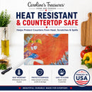 Cat Cutting Board Tempered Glass Kitchen Cutting Surface, Heat Resistant Chopping, Non-Slip Feet, Food Prep & Serving