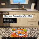 Florida Oranges Sliced for breakfast Memory Foam Kitchen Mat Machine Washable Anti-Fatigue Cushion Comfort Bath or Kitchen Rug