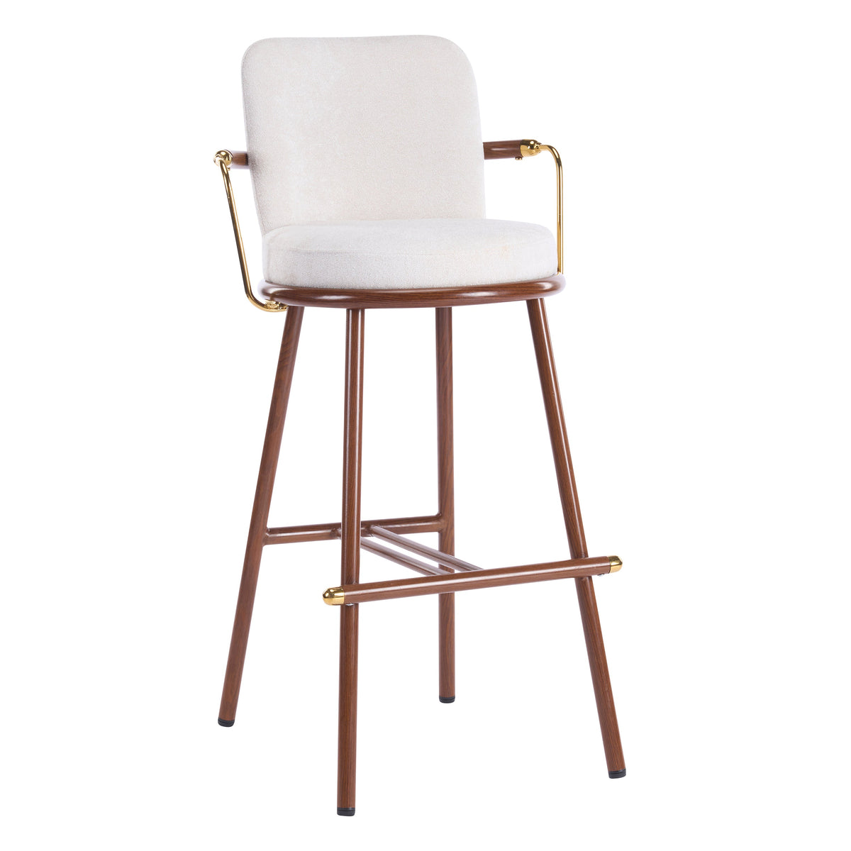 Chaya Indoor Upholstered Bar Stool with Metal Frame, photo 5 of 9