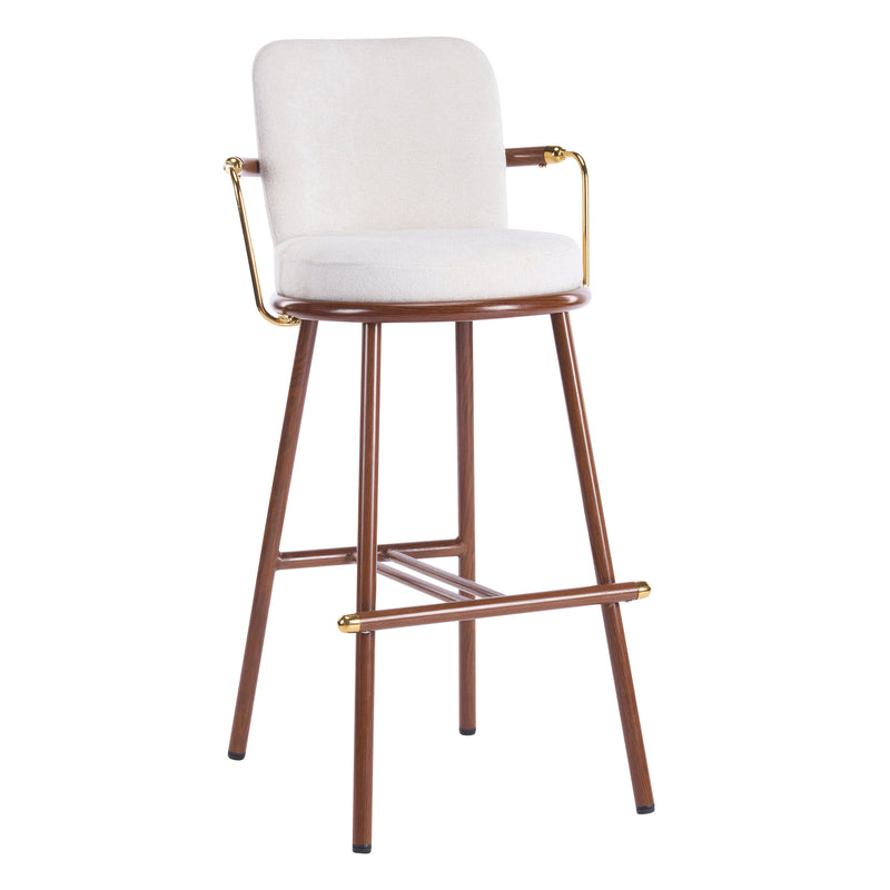 Chaya Indoor Upholstered Bar Stool with Metal Frame, photo 5 of 9