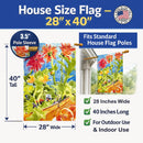 Flower - Gerber Daisies House Flag 28x40 Porch Sleeve Pole Decorative Outside Yard Banner Artwork Wall Hanging, Polyester