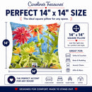 Flower - Gerber Daisies Decorative Throw Pillow 14x14 Indoor Outdoor Accent Cushion, Fabric Cover with Insert for Sofa, Bed, Porch & Living Room