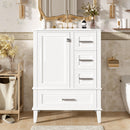 Bathroom Vanity, Modern Bathroom Cabinet With Sink Combo Set, Bathroom Storage Cabinet With A Soft Closing Door And 3 Drawers, Solid Wood Frame