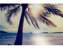Beach Palm Tree Coastline Sunset Wall Mural