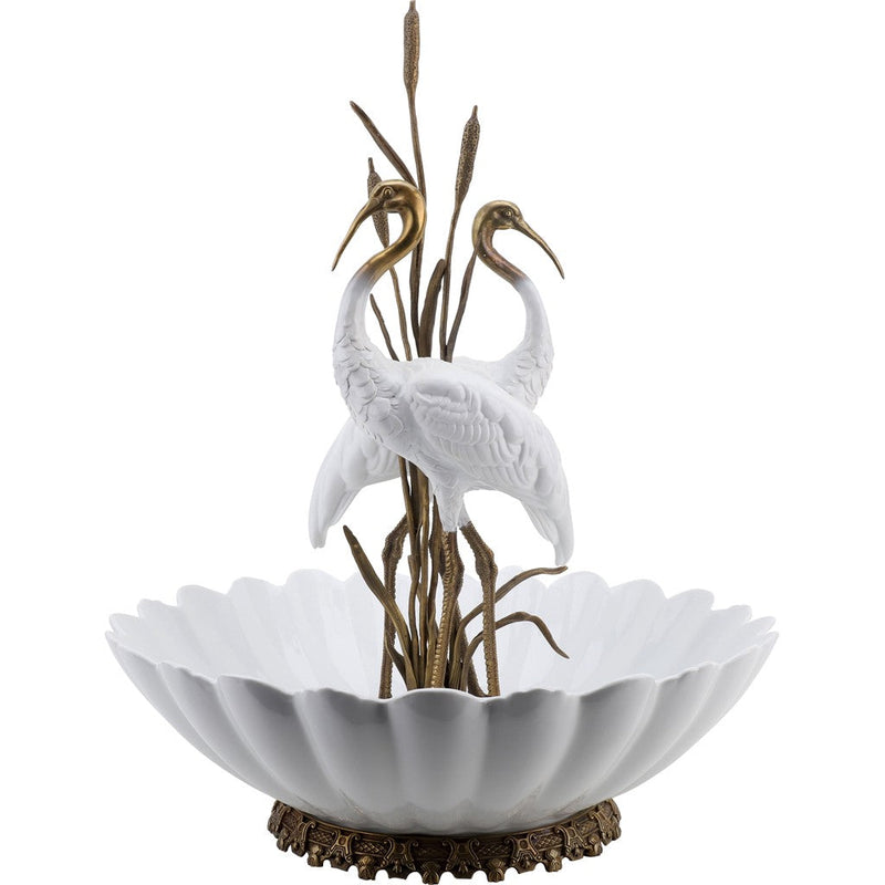 Lovecup Porcelain Double Crane Basin with Bronze Ormolu L417