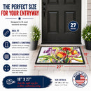 Flower Doormat Indoor Outdoor 18H X 27W Front Door Mat Rugs for Entryway, Non Slip Washable