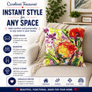 Flower Decorative Throw Pillow 14x14 Indoor Outdoor Accent Cushion, Fabric Cover with Insert for Sofa, Bed, Porch & Living Room