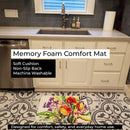 Flower Memory Foam Kitchen Mat Machine Washable Anti-Fatigue Cushion Comfort Bath or Kitchen Rug