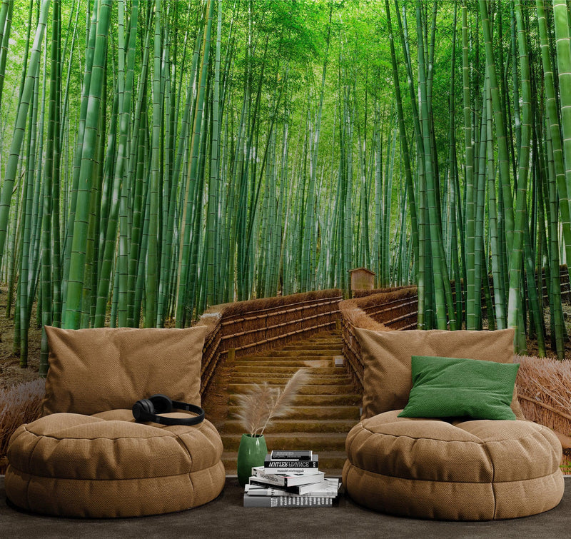 Japanese Bamboo Forest Arashiyama Woods Wall Mural