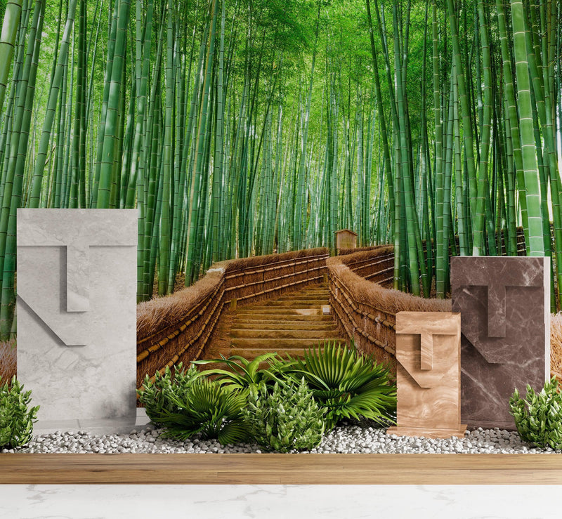 Japanese Bamboo Forest Arashiyama Woods Wall Mural