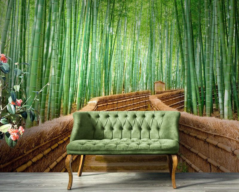 Japanese Bamboo Forest Arashiyama Woods Wall Mural