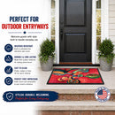 Red Flowers and berries Doormat Indoor Outdoor 18H X 27W Front Door Mat Rugs for Entryway, Non Slip Washable