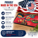 Red Flowers and berries Doormat Indoor Outdoor 18H X 27W Front Door Mat Rugs for Entryway, Non Slip Washable