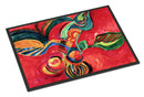 Red Flowers and berries Doormat Indoor Outdoor 18H X 27W Front Door Mat Rugs for Entryway, Non Slip Washable