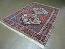 4' X 5.5' Vintage Handmade Turkish Tribal Wool Rug Medallion Nice