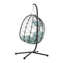 Egg Chair with Stand Indoor Outdoor Swing Chair Patio Wicker Hanging Egg Chair by HouseOfZazla
