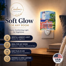 Lighthouse Ceramic Night Light Compact, UL-Certified, Ideal for Bedroom, Bathroom, Nursery, Hallway, Kitchen, 6x4x3, Multicolor