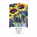 Flower - Sunflower Ceramic Night Light Compact, UL-Certified, Ideal for Bedroom, Bathroom, Nursery, Hallway, Kitchen, 6x4x3, Multicolor