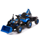 24V Kids Ride-On Electric Tractor Toy with 4-in-1 Construction Attachments by HouseOfZazla