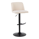 Toriano - Contemporary Adjustable Bar Stool With Rounded T Footrest (Set of 2) by HouseOfZazla