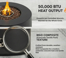 40' Round Outdoor Propane Fire Pit Table