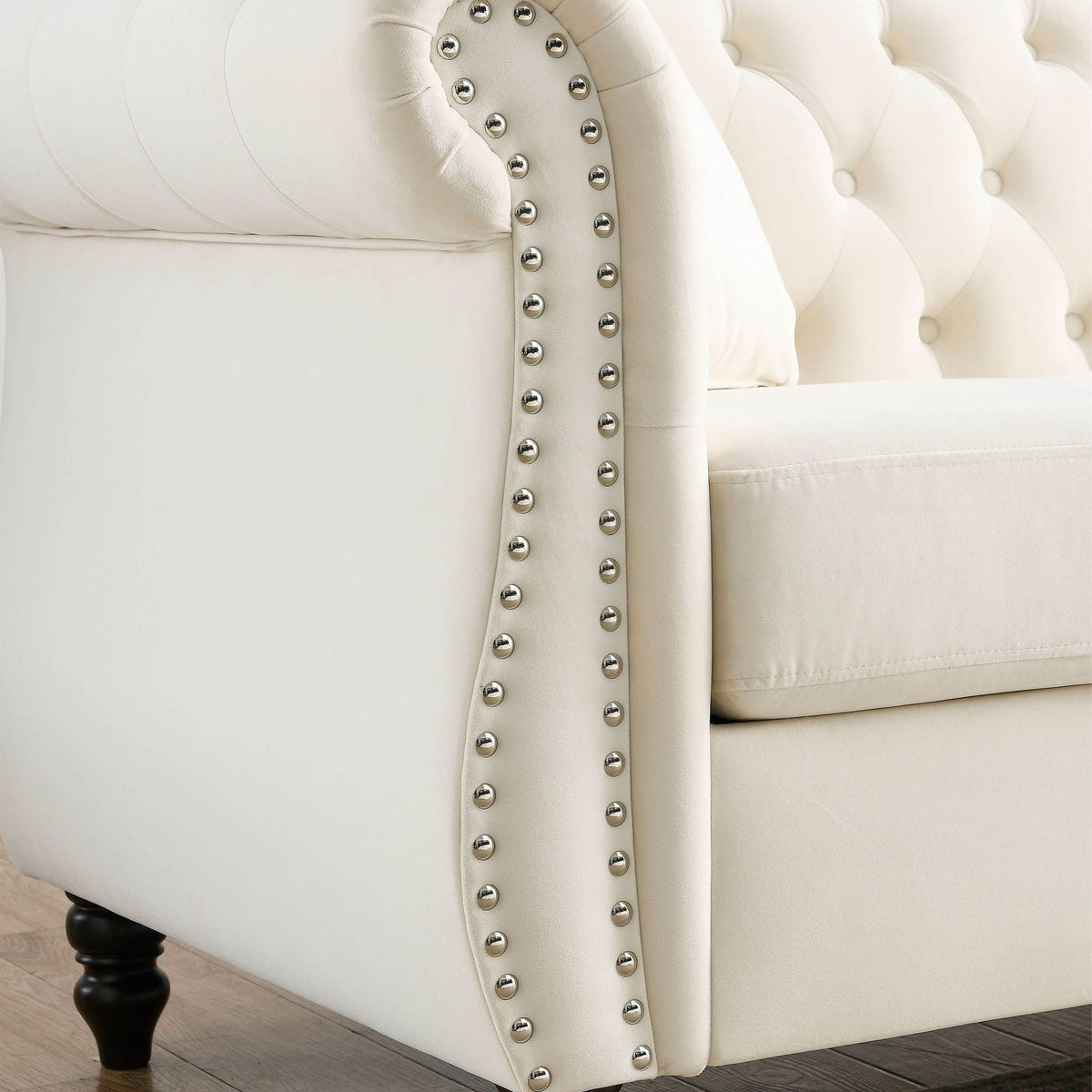 Chesterfield Sofa With Rolled Arms And Nailhead Trim, photo 29 of 40
